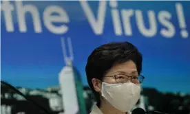  ?? Photograph: Vincent Yu/AP ?? Carrie Lam, Hong Kong chief executive, at a press conference on Sunday.