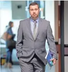  ?? MIKE DE SISTI / MILWAUKEE JOURNAL SENTINEL ?? Jacob Banas enters an Ozaukee County Court in Port Washington on Monday. Banas was charged last year with “administer­ing a dangerous or stupefying drug” related to a woman’s encounter with him in April 2014.