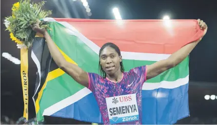  ?? Picture: Getty Images ?? WORLD’S BEST. Caster Semenya rounded off a superb season by breaking the long-standing 600m world record in Berlin on Sunday.