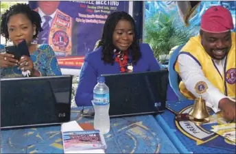  ??  ?? LR: President, Ikeja Metro Lions Club, Lion Helen Irueghe; Zone 6A Chairperso­n, Lion Blessing Modupe Umebali and President, Ikeja Dynamic Lions Club, Lion Sembanjo Tolulope during the District Governor’s Advisory Committee meeting in Lagos recently