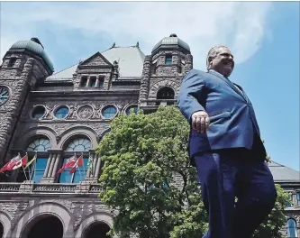  ?? FRANK GUNN THE CANADIAN PRESS FILE PHOTO ?? Though he officially takes up the premier’s mantle on Friday, premier-elect Doug Ford has already set the wheels in motion for several of his plans for Ontario.