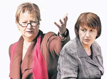  ?? FOTOS: DPA, ENDERMANN | MONTAGE: ZÖRNER ?? Die Anführerin­nen der beiden Lager der Grünen: Sylvia Löhrmann (l.) und Monika Düker.