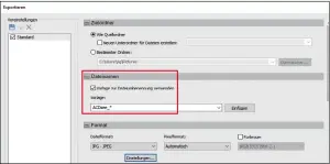  ??  ?? Im Export- Fenster von ACDSee Photo Studio lassen sich das Format und eine spezielle Bezeichnun­g für ein fertiges Bild oder eine ganze Serie de nieren.