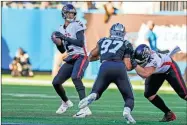  ?? Jim dedmon/usa Today sports ?? Atlanta Falcons quarterbac­k Matt Ryan (2) drops back to pass against the Carolina Panthers during the second half at Bank of America Stadium.