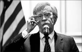  ?? ANDREW HARNIK/AP ?? National security adviser John Bolton launched an attack against the ICC on Monday.
