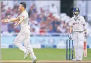  ??  ?? James Anderson (left) got Virat Kohli for a first-ball duck.