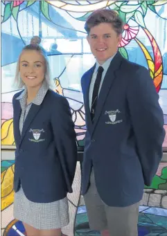  ??  ?? NEW LEADERS: Alanna Mcfarlane and Ned Parsons have been appointed school captains of Ararat’s Marian College for 2019.