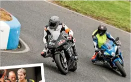  ??  ?? Urry leads Whit around the hairpin at Mallory Park