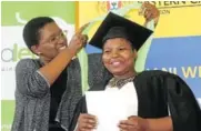  ?? Picture: ANDISA BONANI ?? LEARNING CURVE: Nomthandaz­o Jeku received her ICT end-user computing certificat­e during the Africa Learn graduation ceremony, after completing the course