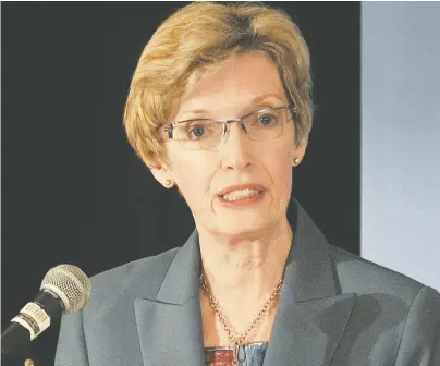  ?? WAYNE LEIDENFROS­T/FILES ?? BCIT president Kathy Kinloch, seen in 2014, was chairwoman of a government task force on the emerging B.C. economy, which released its final report. The report sees an uptake in post-secondary learning due to widespread job losses.
