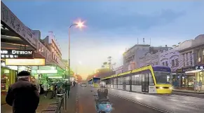  ??  ?? An artist’s visualisat­ion of light rail proposed for Auckland.