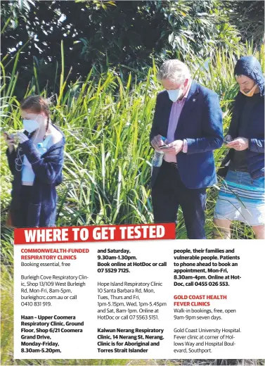  ??  ?? There were long lines at the COVID testing clinic at Gold Coast University Hospital as Gold Coasters rush to get tested after the Logan cases.