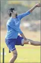  ??  ?? Jasprit Bumrah bowls during a practice session.