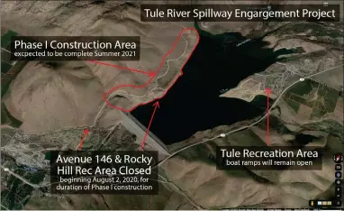  ?? CONTRIBUTE­D PHOTO ?? Work to enlarge the Tule River Spillway will begin on Sunday.