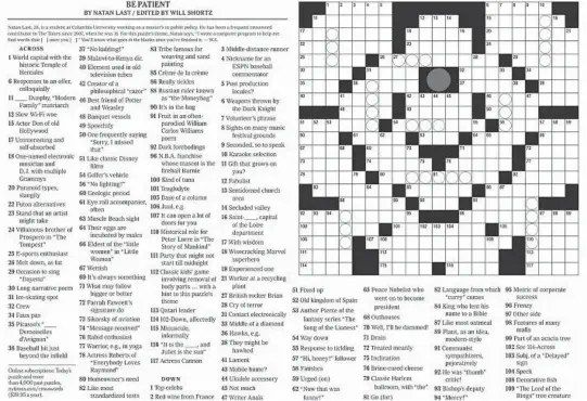 NEW YORK TIMES CROSSWORD PUZZLE - PressReader