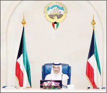  ??  ?? HH the PM Sheikh Jaber Mubarak Al-Sabah chairs the weekly Cabinet
meeting on Monday.