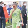  ?? FOTO: DPA ?? Die Enttäuschu­ng bei Wolfsburgs Zsanett Jakabfi war groß.