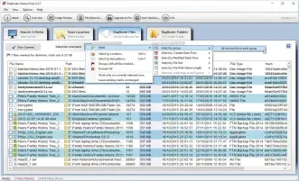  ??  ?? Speed up selection by having Duplicate Cleaner select all but one file in each lot of duplicates.