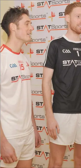  ??  ?? Declan Byrne, Craig Lynch and Shane Callan model the away, goalkeeper and home jerseys after