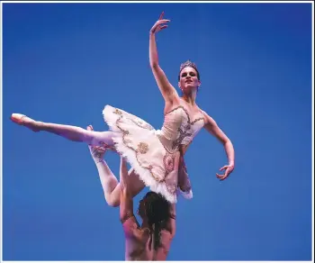  ?? ?? Gurskaya (top) and soloist Stanislav Olshanskyi perform.