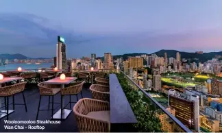  ??  ?? Wooloomool­oo Steakhouse Wan Chai – Rooftop