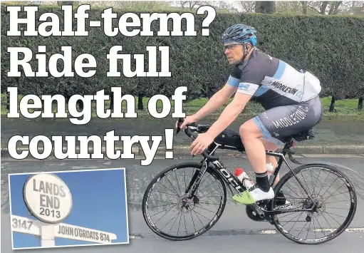  ?? John Wood is currently cycling from Land’s End to John O’Groats ??