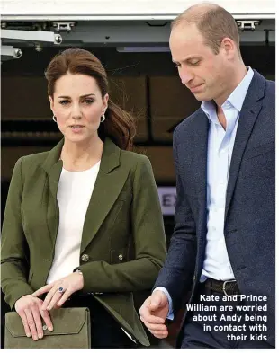  ??  ?? Kate and Prince William are worried about Andy being in contact with
their kids