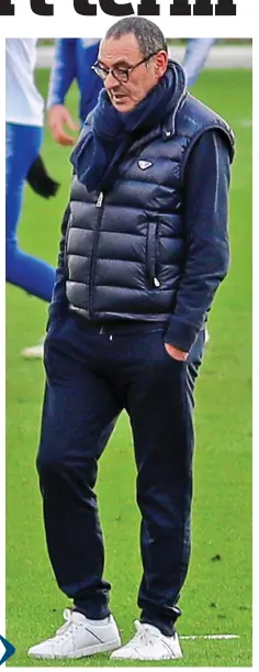  ?? JIM BENNETT ?? Deep in thought: under-fire Chelsea boss Maurizio Sarri at training yesterday