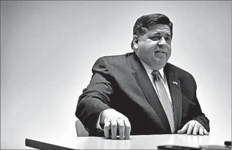  ?? CHRIS SWEDA/CHICAGO TRIBUNE ?? Illinois Gov. J.B. Pritzker said in an interview with the Tribune earlier this month that passing a balanced budget is his top priority.