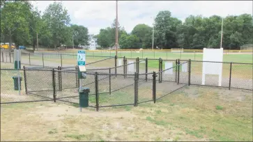  ?? Peter Wallace / For Hearst Connecticu­t Media ?? Torrington's new dog park at the John Toro Sports Complex fields on Perkins Street opens Aug. 10.