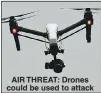  ??  ?? AIR THREAT: Drones could be used to attack