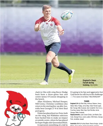  ?? REUTERS ?? England’s Owen Farrell during training.