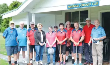  ??  ?? Members of Warragul Croquet Club welcomed an announceme­nt to complete security works at the venue. Pictured from left Paul Simmons, Ed Chatwin, Peter Russell, Baw Baw Shire mayor Mikaela Power, Lorna Gibson, Pat Redden, Mary Cornwall, Colin Walker, Tony Butterwort­h, Tony Preece and Neil Gibson.