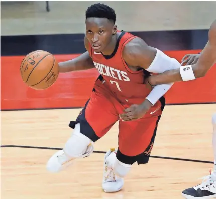  ?? MICHAEL WYKE/POOL PHOTO ?? The Rockets were compelled to trade Victor Oladipo before they lost him in free agency.