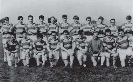  ??  ?? Some fine strapping young men in the picture above. But can you name them and the competitio­n in which they are about to play on what looks to be a sunny day? If so contact Peter on 087 6907589 or email peterkeogh­gaa@gmail.com.