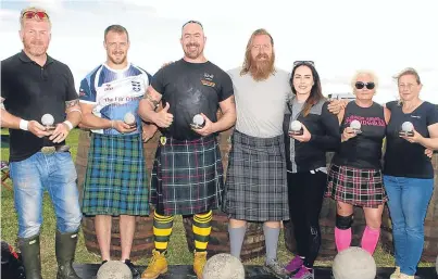  ??  ?? Ardblair Stones winners, from left: Mark Sherriffs, Liam Tweedie, Dr Lance Holland-Keen, Charlie Blair-Oliphant, Leigh Holland-Keen, Susan Holland-Keen, Michelle Nugent.