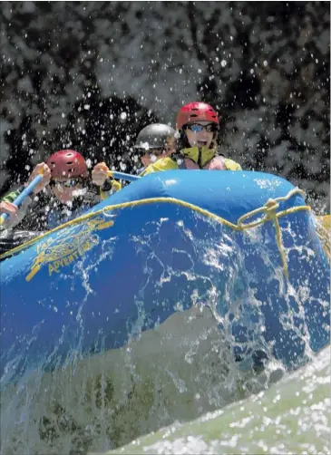  ?? PHOTOS COURTESY FAR AND AWAY ADVENTURES/ASSOCIATED PRESS ?? An expedition on the Middle Fork of Idaho’s Salmon River, also known as the River of No Return, includes a guided trip through the churning whitewater rapids. Later, participan­ts can soothe tired muscles with a hot shower, a massage or yoga session. In...