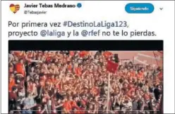  ??  ?? REDES. Tebas anunció la iniciativa en su cuenta de Twitter.