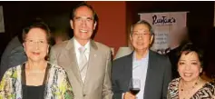  ??  ?? Lita Salinas, former Philippine ambassador to Spain Carlos Salinas, former Philippine ambassador to Japan Manolo Lopez, Maritess Lopez