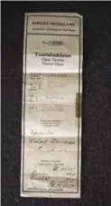  ??  ?? The ticket Gordon’s family used to board the ill-fated SS St. Louis.