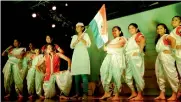  ??  ?? Students from Indian schools perform a dance programme as part of Independen­ce Day celebratio­ns at the consulate.