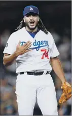  ?? Harry How Getty Images ?? WHILE Kenley Jansen’s velocity has dipped, his earned-run average has risen.