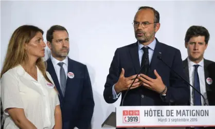  ??  ?? The French prime minister, Édouard Philippe, and equality secretary, Marlène Schiappa, at the launch of the multiparty debate on domestic violence in September. Photograph: Eric Feferberg/AFP/Getty Images