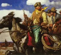  ??  ?? N.C. Wyeth (1882-1945), Western Characters on Horseback, oil on canvas, 34 x 38". Museum purchase, 88.108.30.