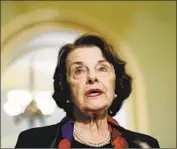  ?? Alex Brandon Associated Press ?? U.S. SEN. Dianne Feinstein supports the state’s high-speed rail project because she says it will reduce traffic, air pollution and strains on housing supply.