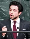  ??  ?? Jordan’s Crown Prince Hussein addresses the UN. (AFP)