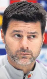  ??  ?? Express yourself: Tottenham boss Mauricio Pochettino goes through a range of emotions at his pre-match press conference