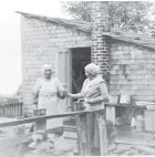  ??  ?? Left: Miina Turunen, left, and Sandra Siivonen at Turunen’s house on Malcolm Island in 1921. Known locally as “Mama” Turunen, Miina was the oldest person on the island at the time.