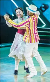  ?? ERIC MCCANDLESS ABC ?? Machado and her dancing partner, Sasha Farber, do a Charleston routine during “Disney Night” of ABC’s popular “Dancing With the Stars.”