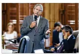  ?? RICARDO B. BRAZZIELL / AMERICANST­ATESMAN ?? GOP Sen. Larry Taylor speaks Monday for Senate Bill 2, intended to aid some students with disabilili­ties.